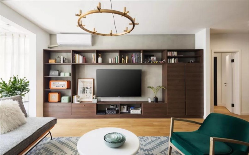 Adjustable Wooden Wall Mounted TV Stand Unit for Luxury Modern Living Room Design
