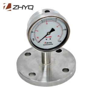 Quality Milk Juice Medicine Diaphragm Type Pressure Gauge Flange Mounting High Reliability wholesale