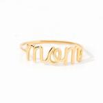 Stainless Steel 18K Gold MOM Stacking Ring For Women Fine Jewelry