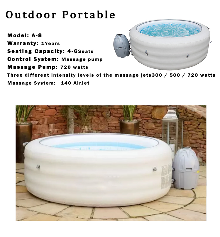 Customized Logo 6 Person Spa Hot Tub Round Spa Tub For Outdoor