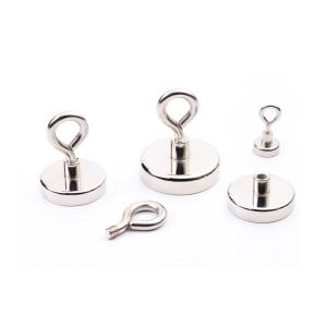 Quality Nickel Coated Pot Neodymium Magnet Heavy Duty OEM With Eyebolt wholesale