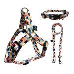 Woven Logo Dog Harness Set Multiple Colour Polyester Dog Harness