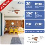 IP42 Outdoor Ceiling Fan For Waterproof Plywood Blade Remote Control