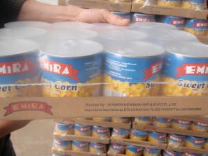 Quality Chinese Non GMO Canned Sweet Corn Kernel 185g Shrink Wrap Package wholesale