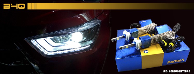 Hot SALE 40W White H4 9003 HB2 4800LM LED DRL Headlight Bulb #R Headlight 5000K Beam--from BAOBAO LIGHTING