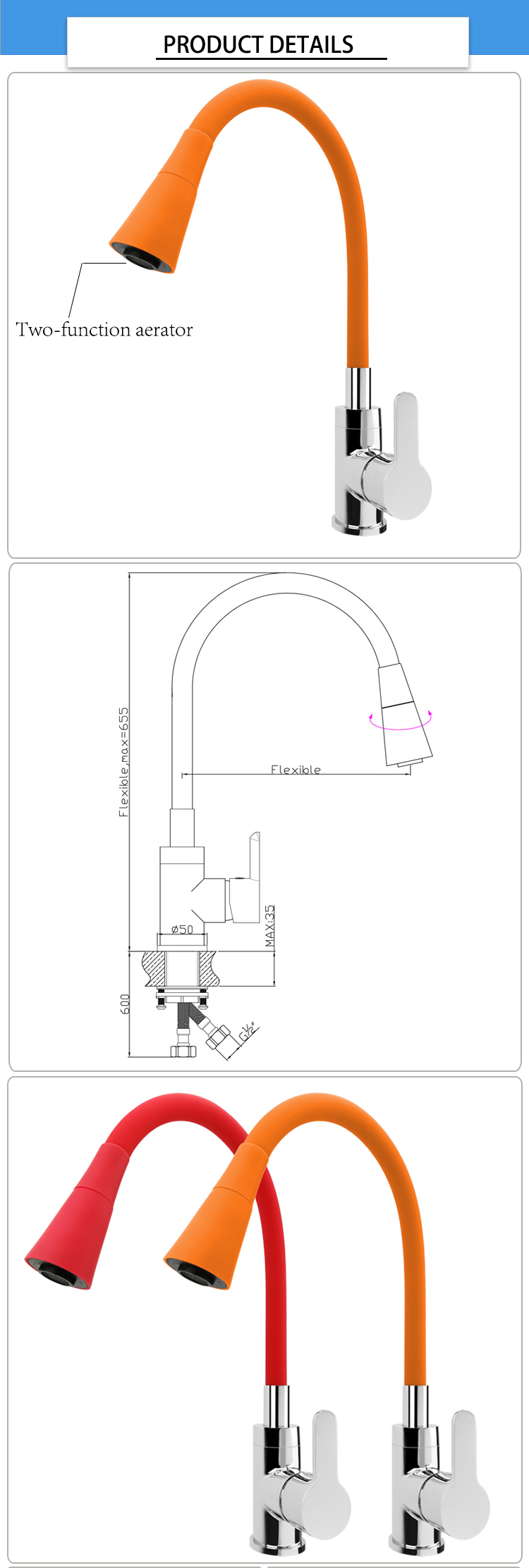 Two Function Aerator EN817 Kitchen Sink Spray Faucet