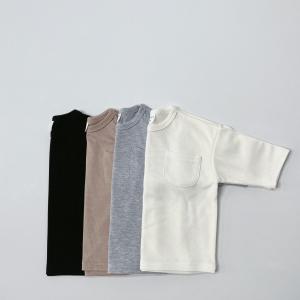 Quality 190gsm Kids Basic Pocket Long Tee 4 Colors Regular Fit Style 100% Cotton wholesale