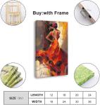 Customized Size Accepted Hand Painted Graceful Girl Dancers Canvas Poster Wall