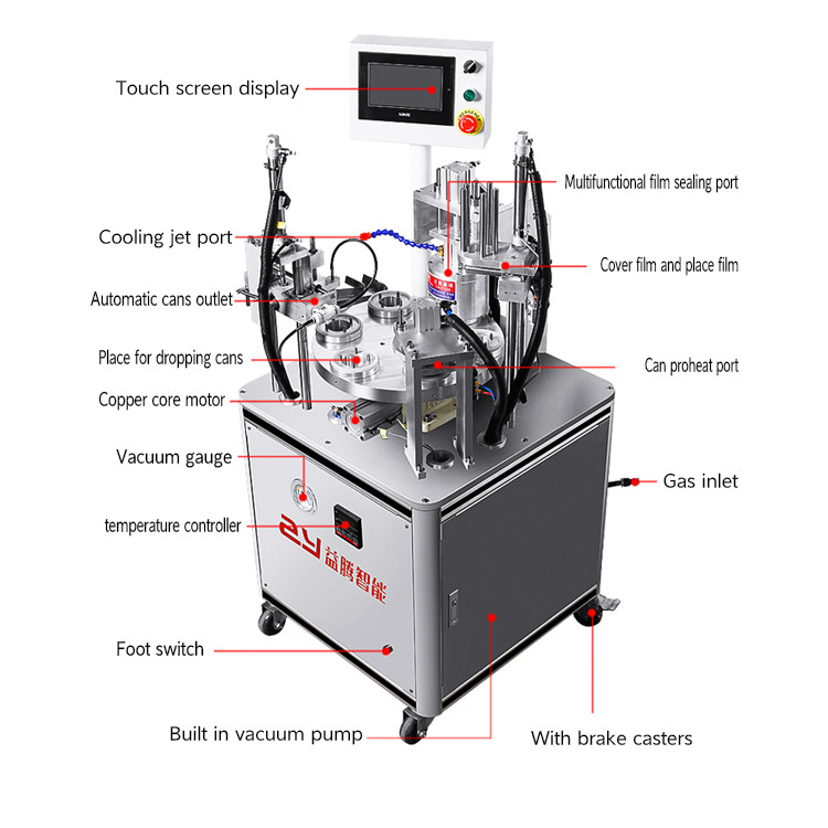 ISO9001 600 Pcs/H Vacuum Tray Sealer Machine Yogurt Filling And Sealing Machine