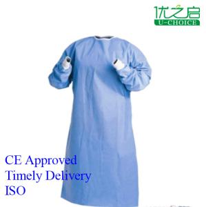 Quality Blue Reinforced Disposable Surgical Gown Latex Free Lightweight For Hospital wholesale