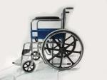 Disabled Solid Seat Wheelchair Foldable Chromed Steel Frame