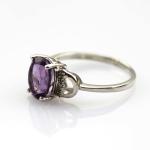 Rose Gold Plated Jewelry 7x9mm Oval Pink Cubic Zircon Silver Ring(R243)