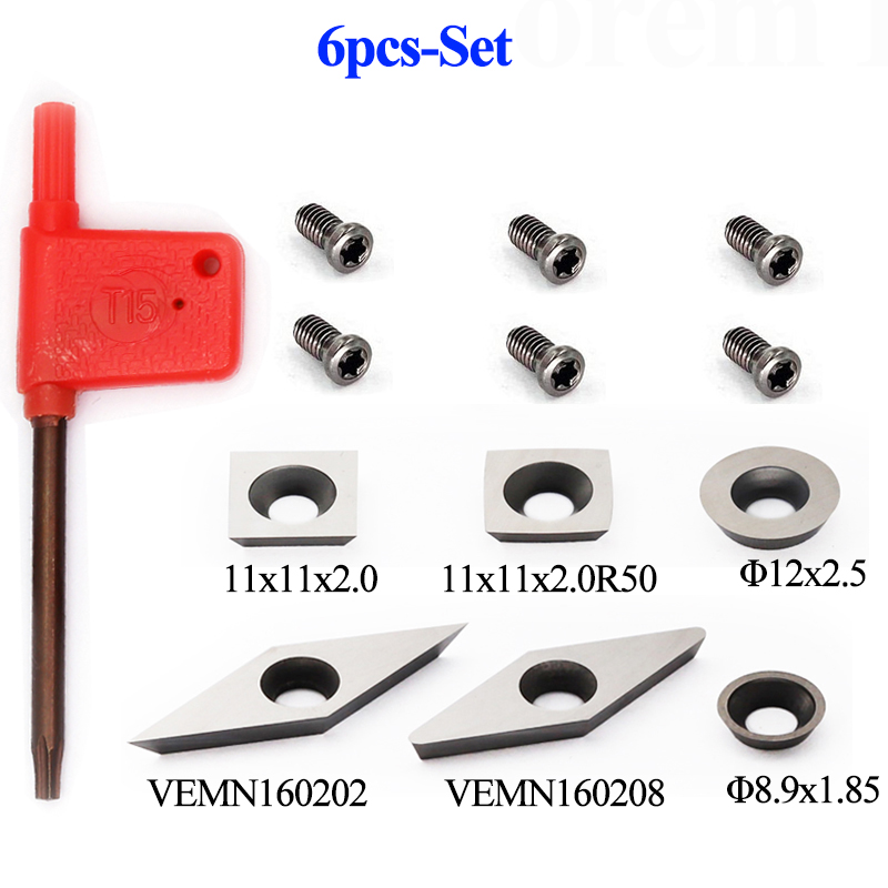 FK Tool Carbide Inserts Cutters Blades Knives Set Fit For Detailer Hollower Finisher Rougher Wood Lathe Turning Tools