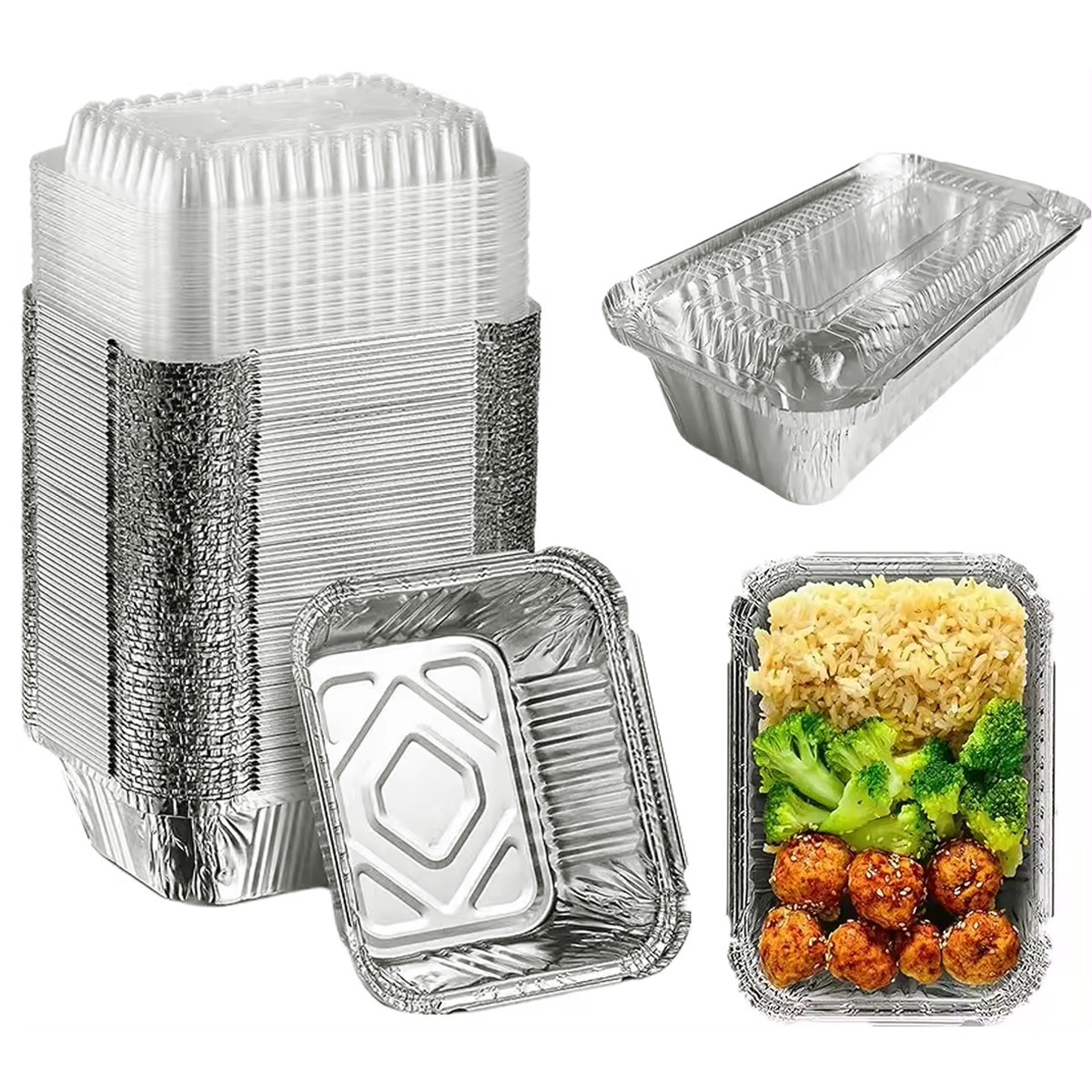 6.8 Oz Rectangular Mini Cup Disposable Aluminum Foil Cake Loaf Pan
