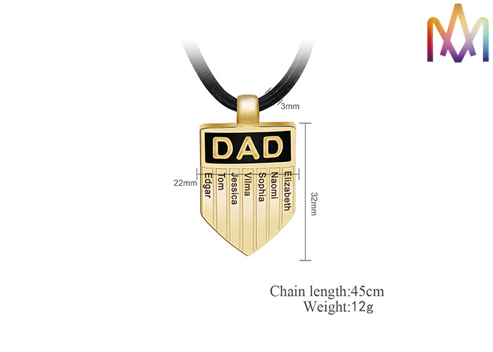 OEM ODM Family Name Pendant Mens Engraved Necklace