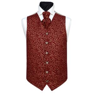 Quality polyester Jacquard Paisley Handmade gentleman's maroon Waistcoat wholesale