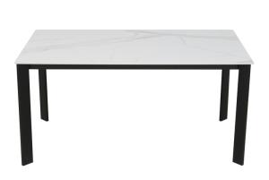 Quality 1500*850mm Ceramic Dining Table With Fixed Type Black Metal Base wholesale