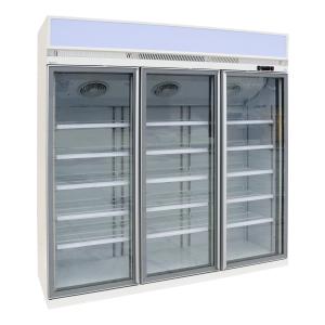 Quality Commercial Beverage Refrigerator With Triple Glass Doors Front wholesale