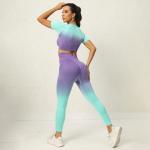Seamless high-waisted tummy tuck yoga suit stretch hip lift yoga pants peach hip