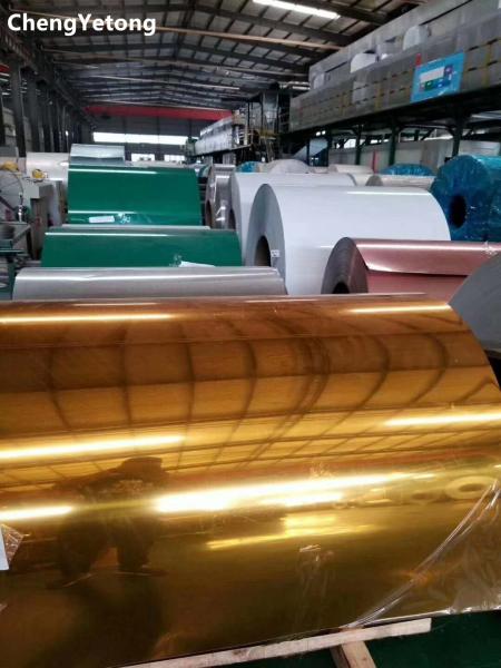 Hall Decoration Colour Coated Steel Coils , Metallic Grain Color Hot Dip