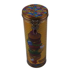 Quality Round Empty Coffee Bean Tin With Airtight Lid 87*250mm Metal Coffee Canister wholesale