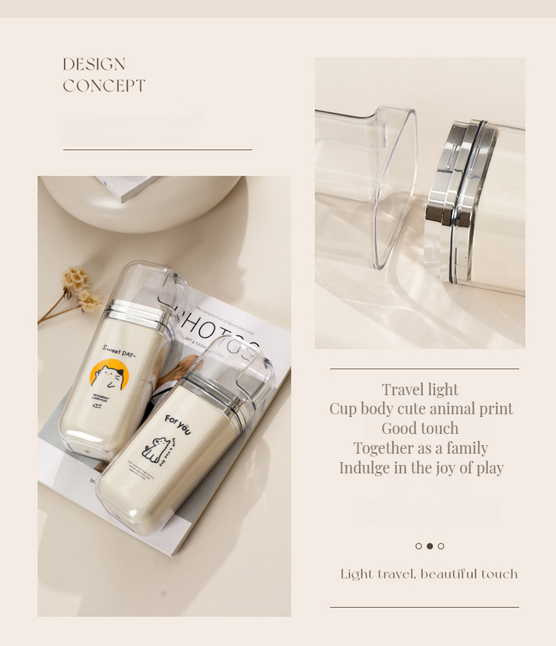 Disposable Cartoon Cute 3-in-1 Portable Dental Jar Set Ideal for Home Hotel Bathroom