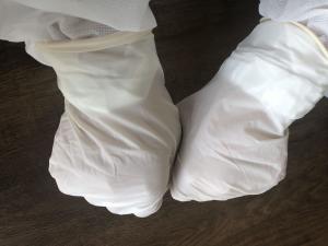 Quality White Disposable Sanitary Gloves , Non Allergic Disposable Hand Gloves wholesale