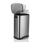 Silent Soft Close Lid 50L Step On Kitchen Trash Can