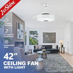 Quality Smart 5 Speeds Retractable Ceiling Fan Light With Time Settings wholesale