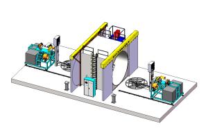 China Customized Shuttle Rotomolding Machine 2000mm Max. Height 80-130KW Total Power on sale