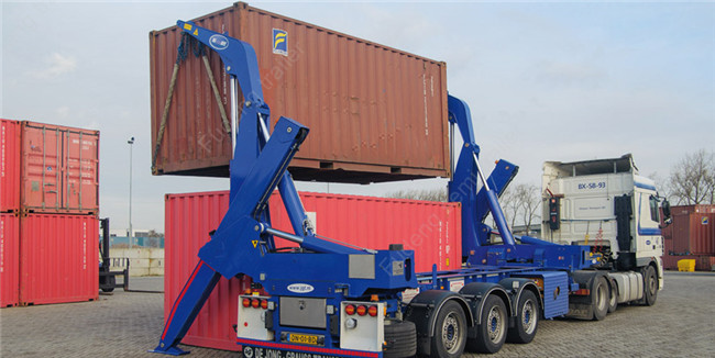 40ft Self Loading Container Trailer 3 * 13 Tons Axles Mechanical Suspension