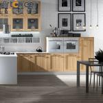 Minimalist Design Wood Kitchen Cabinet with Half Bullnose and Light Grey