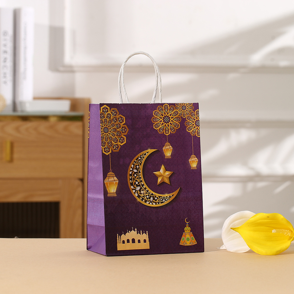Moon Festival Kraft Paper Printed Shopping Hand Party Candy Paper Bag for Celebrations