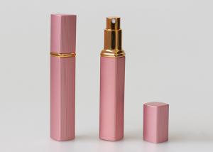 Quality Pink Engraved Glass Travel Perfume Atomiser Bottles 12ml Rectangular Shape wholesale