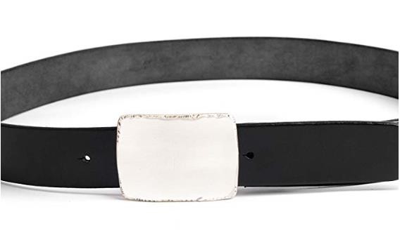 Vegetable Dyed Cow Leather Casual Belt With Amyxis Effect Big Buckle