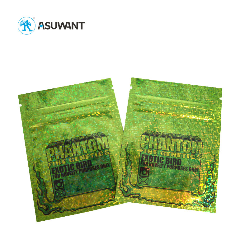 Black Small 3 Side Seal Bag Smell Proof Zipper Top Weed Packaging Bag With Window
