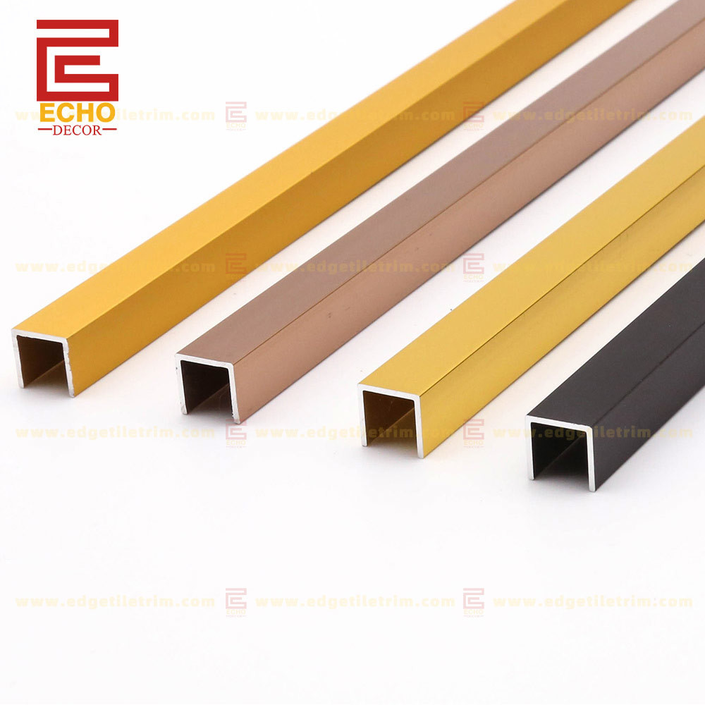 Extrusions Aluminum Tile Trim U Channel Metal Profile 12mm Black