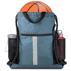 Quality Two Water Bottle Holder Drawstring Sports Gym Bag With Shoe Compartment wholesale