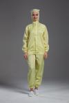 Food Processing Garment Resuable Combed Fabric yellow hooded jacket and pants