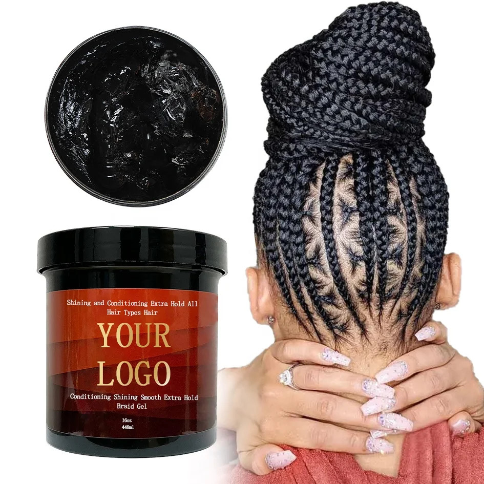 Braids Twists Braid Gel Extreme Hold Adds High Shine Edge Control Hair Wax Gel Locs Professional Performance Baiding Gel