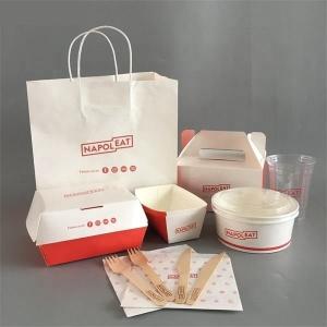 Quality Restaurant Packaging Breakfast Box Take Away, Compostable Bento Boxes, Disposable Food Container Soup Salad Paper Bowl wholesale