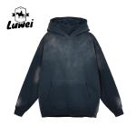Wholesale Cropped Top Fashion Jumper Patchwork Blank Gradient Wash Vintage 380g