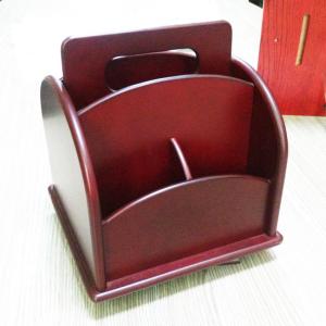 Quality Rosewood Swivel Desktop Organizer, MDF Box, Office Stationery Wooden Box. Professional Wooden Crafts Manufacturer wholesale