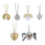 Sublimation Blank Angel Wings Locket Photo Necklaces Pendants Sublimation