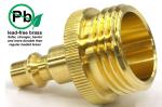 Brass CNC Air Compressor Quick Connect Plug , 3/4in NPT Water Line Blow Out