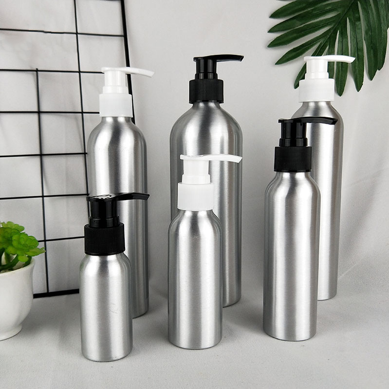 Customized Label Empty 100ml 200ml 300ml 500ml 1000ml Aluminum Bottles Spray Fine Mist Lid for Lotion Shampoo Essential Oil