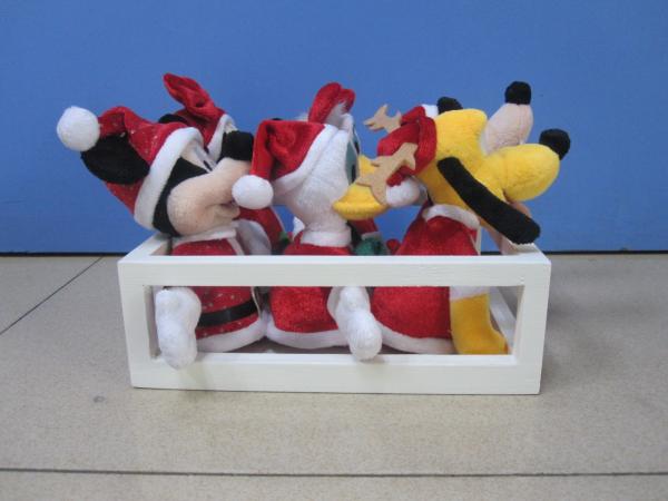 4 inch Full Set Disney Plush Toys Keychain In Tray Characters For Christmas