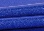 Blue Pvc Glitter Fabric With Cloth Bottom , Special Textile Leather Sparkle