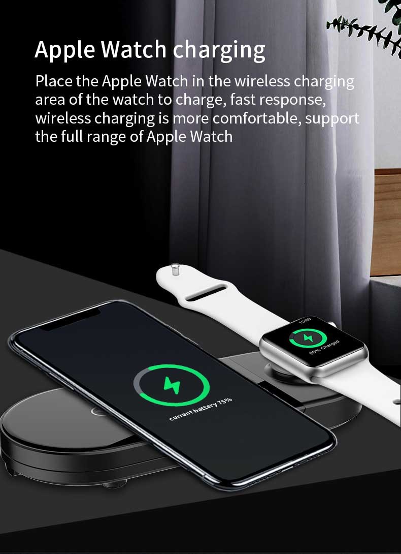 15W Fast Charge Qi Magnetic Stand Wireless Charger For Iphone 12