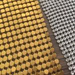 SGS Cladding Aluminum Metallic Sequins Oilproof Metal Mesh Fabric For Clothing